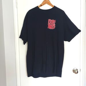 Paranoid print navy tee shirt XXL